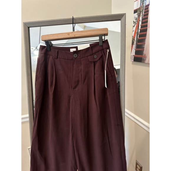 Women's A New Day Wide Leg Pants Burgundy Size 4R - Picture 2 of 5